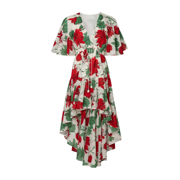 Alexis Idella Dress White Floral Print Short Sleeve Size Medium - Picture 4 of 16